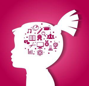 education head girl 300x291 Child head with education icons